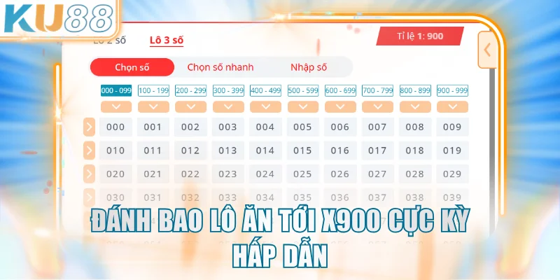 Đánh bao lô ăn tới x900 cực kỳ hấp dẫn