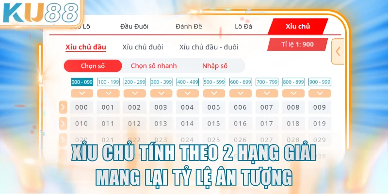 Xỉu chủ tính theo 2 hạng giải mang lại tỷ lệ ân tượng